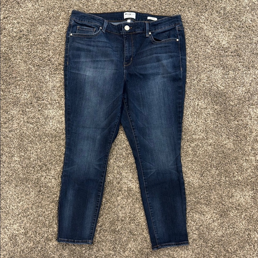 William Rast Dark Wash Denim Ankle Skinny Jeans with Stretch Size 16W